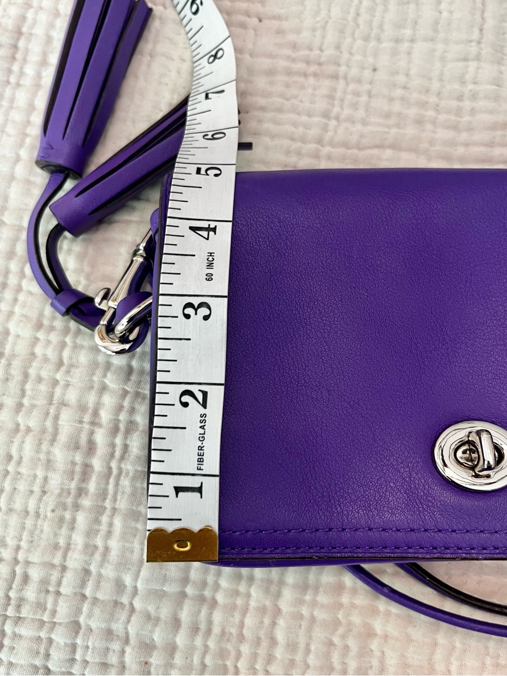 Coach Legacy Leather Penny Shoulder Crossbody Bag 19914 Ultraviolet Purple - Picture 10 of 11